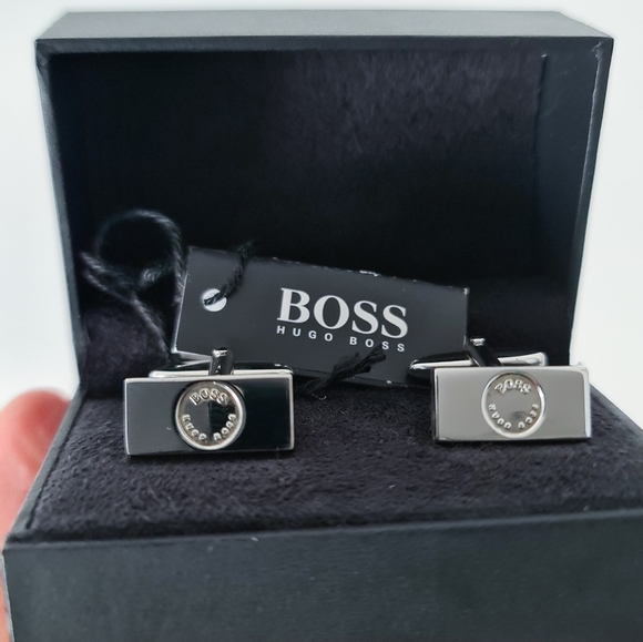 Hugo Boss Mens Silver Cuff Links Cufflinks - Picture 2 of 6